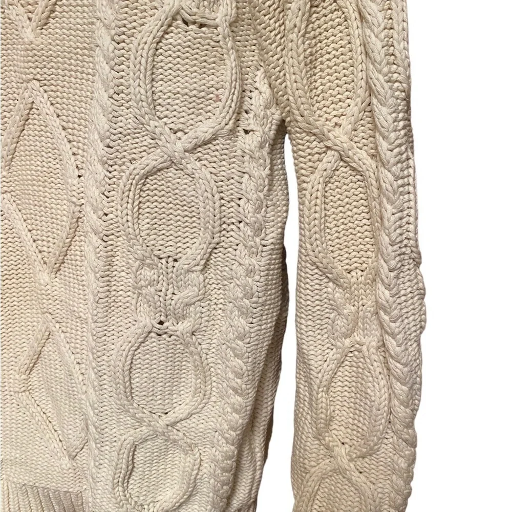Eddie Bauer Vintage Cable Knit Full Zip Sweater | Petite Small - Picture 4 of 13